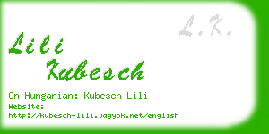 lili kubesch business card